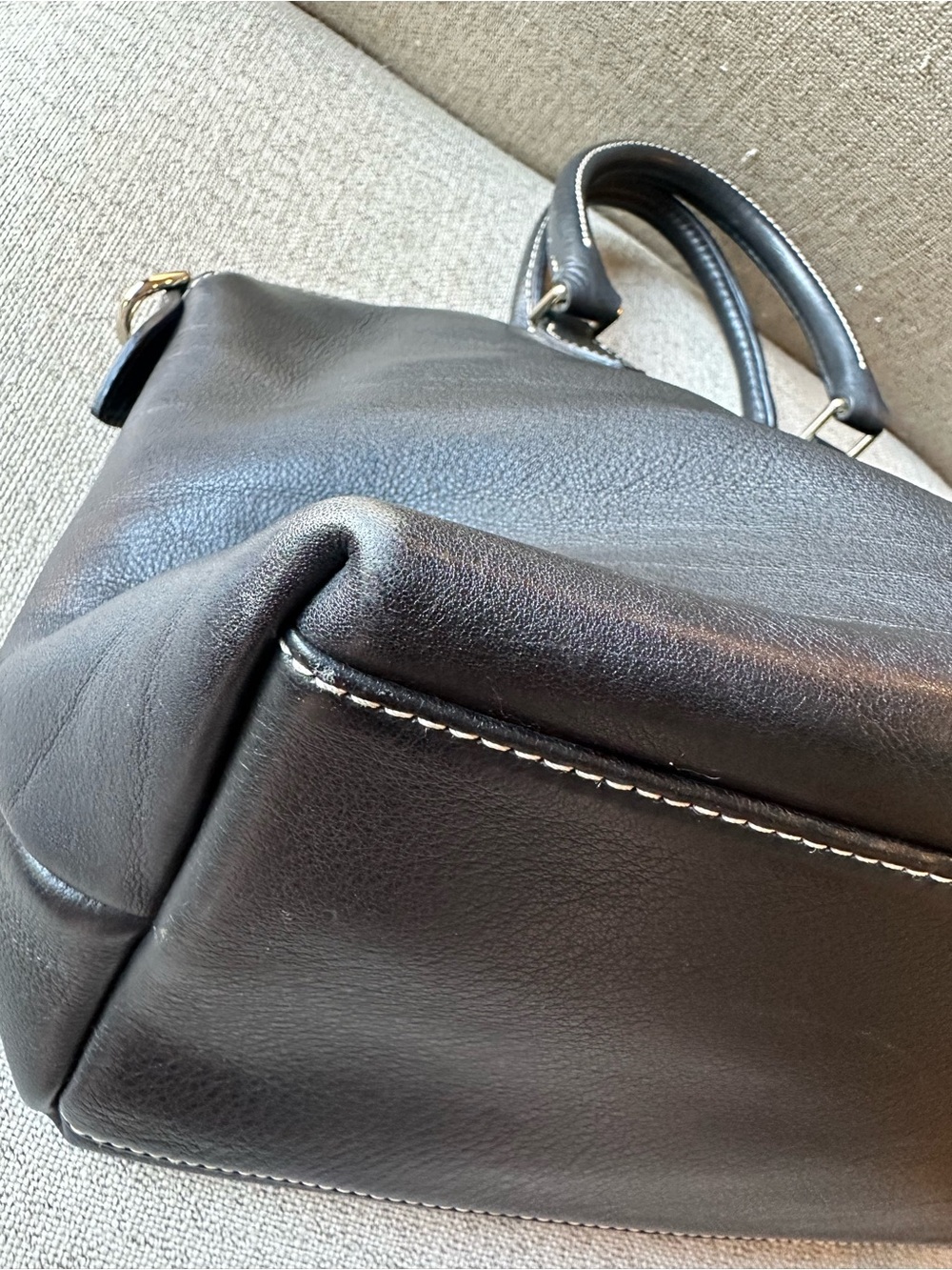 Dooney & Bourke Dillen Domed Satchel Black Pebble Leather Top-Handle - Picture 6 of 16